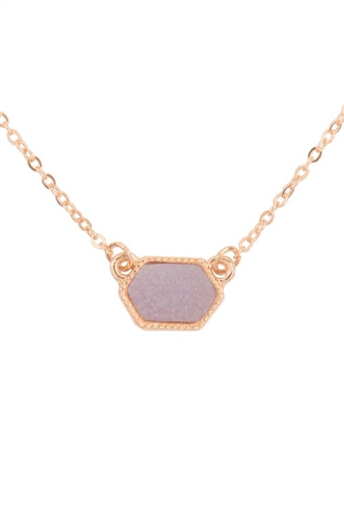 MYS Wholesale Inc - Wholesale Jewelry Set - Druzy Hexagon Pendant Necklace Earring Set11