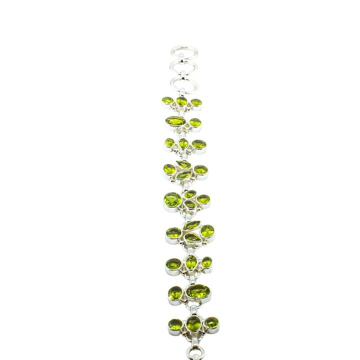Quasar Gems USA – wholesale Link & chain bracelet – Peridot Bracelet Sterling Silver Adjustable1