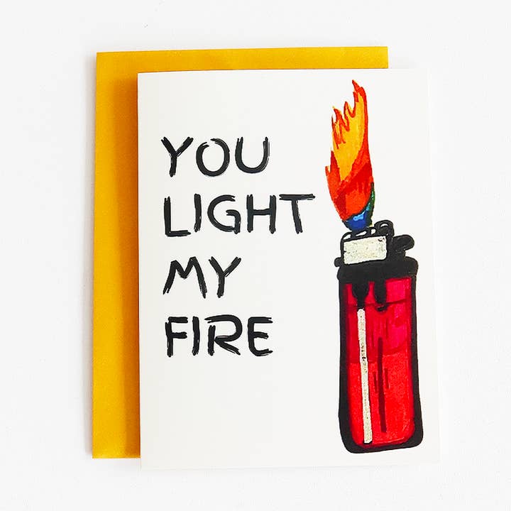 Carte de Saint-Valentin Tu Allumes Mon Feu pour la vente par Zaria Cards