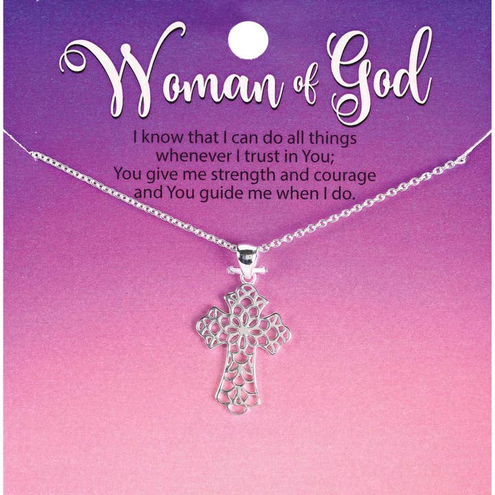 Necklace Wide Open Bud Cross for wholesale by Dicksons