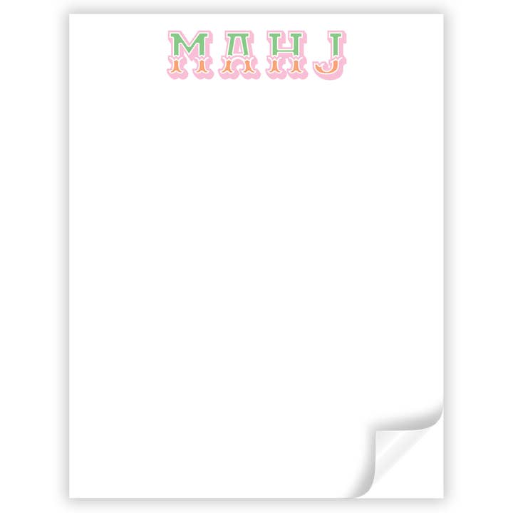 Fishtail Mahj Mahjong Notepad for wholesale by Katherine Kelly Design