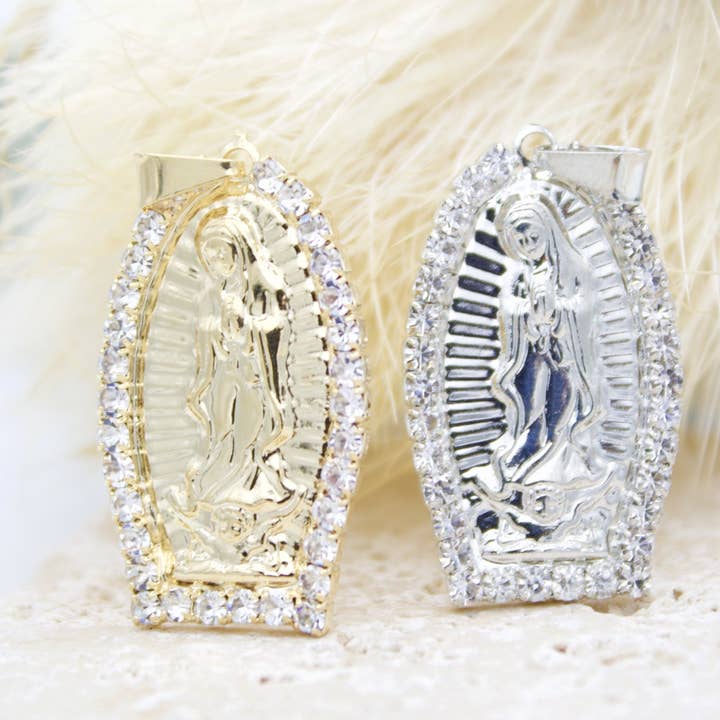 Pendentif Vierge Marie avec pierre CZ remplie d'or 18 carats (A101) pour la vente par MIA Jewelry