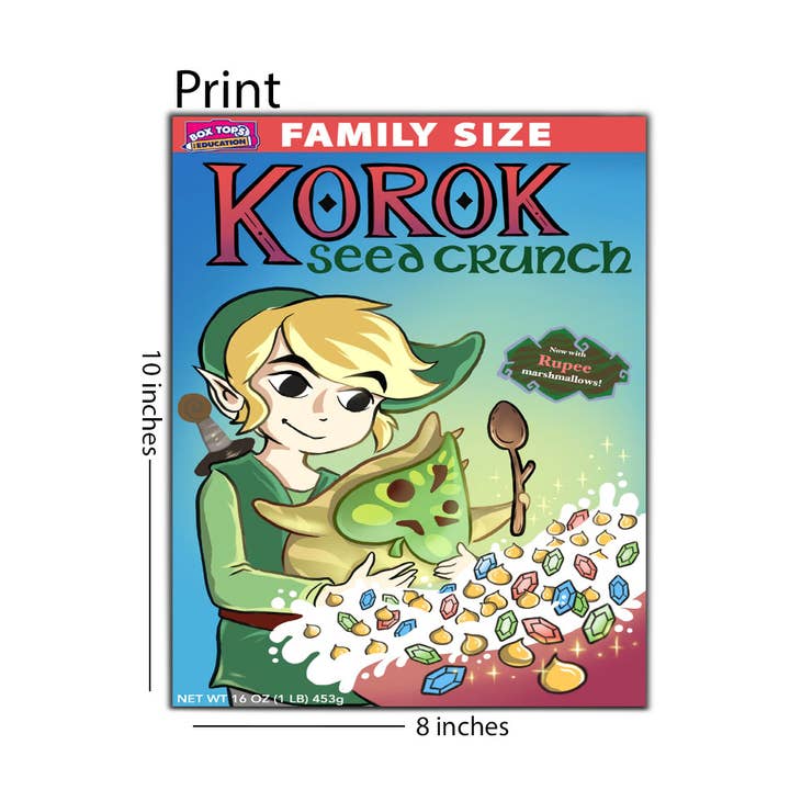 Estampado de cereales de The Legend of Zelda, 8 x 10 para venta al por mayor de Lucky Mfg. Co.