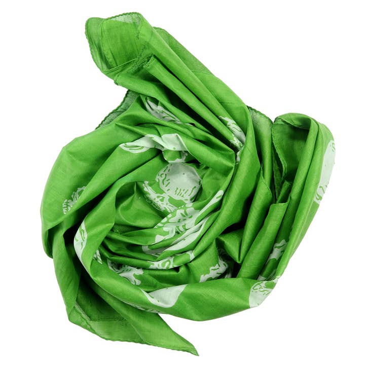 Tribal Trade GmbH - Wholesale Scarf - Unisex - Cotton Cloth Skulls Skull Green White Grave Skull Cloth1