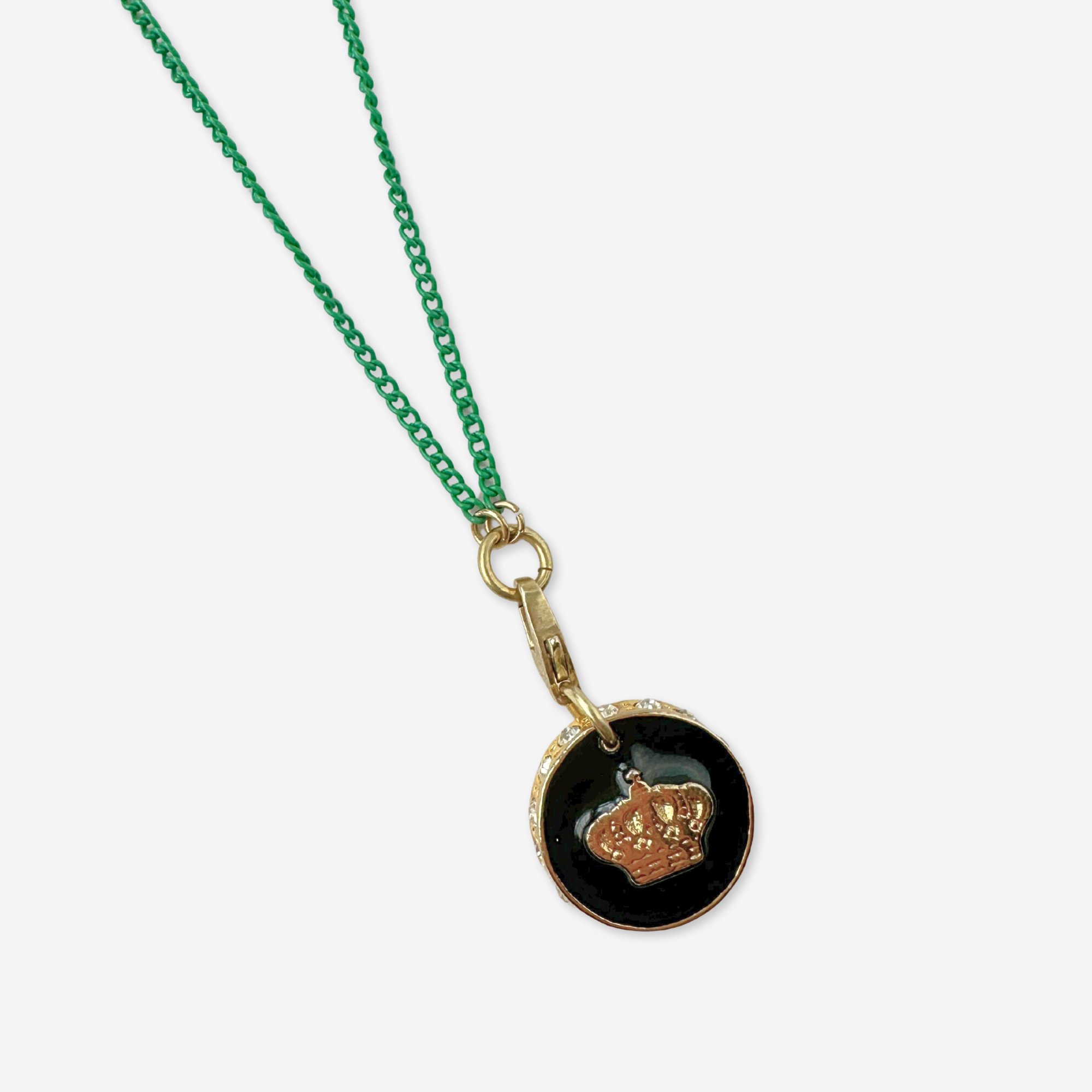 Lulu’s Petals - Wholesale Link & Chain Necklace - Thin electroplated matte green blank curb chain2