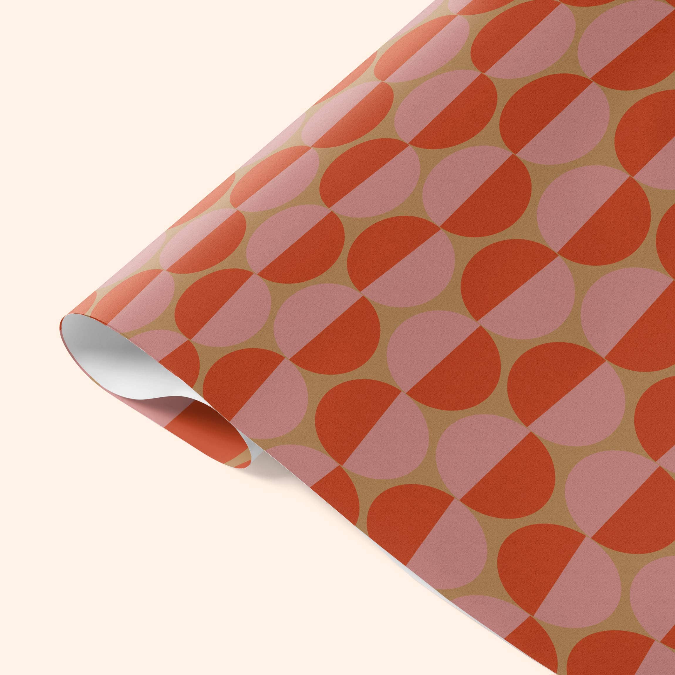 Good Tuesday (Once Upon a Tuesday) - Wholesale Flat wrap - Peach Sunsets Wrapping Paper | Retro Geometric | Recycled1