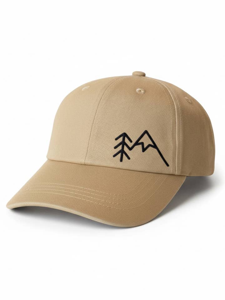 Minimalist Forest & Mountain Dad Hat – Green for wholesale by PNW Apparel