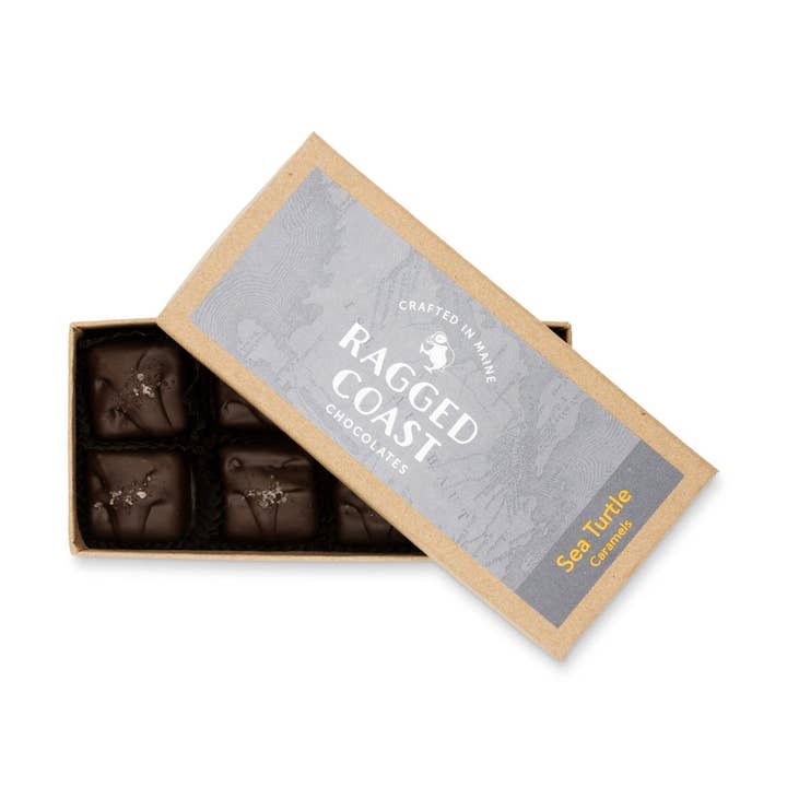 Sea Turtle Caramels, 8-piece for wholesale by Ragged Coast Chocolates