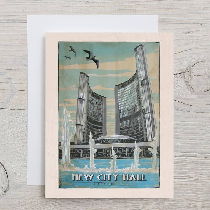 Biglietto di Auguri del Nuovo Municipio di Toronto | Cartolina Souvenir di Toronto per la vendita all'ingrosso da parte di Totally Toronto Art/Sassy City Studio