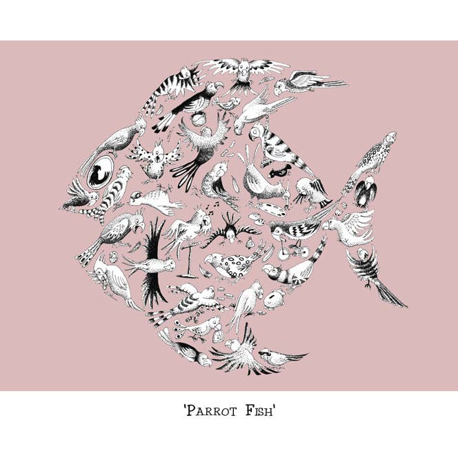 Poisson-perroquet pour la vente par Louise Tate Illustration