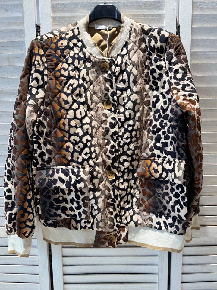 VICTORIA&ISAAC - Wholesale Jacket - Women's - Jazzy Printed Zip-Up Jacket - gia069multichoco4