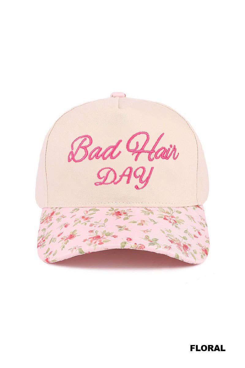 42POPS - Wholesale Baseball Cap - Women's - ..._ 0814 Bad Hair Day Two Tone Canvas Cotton Cap SI-286060