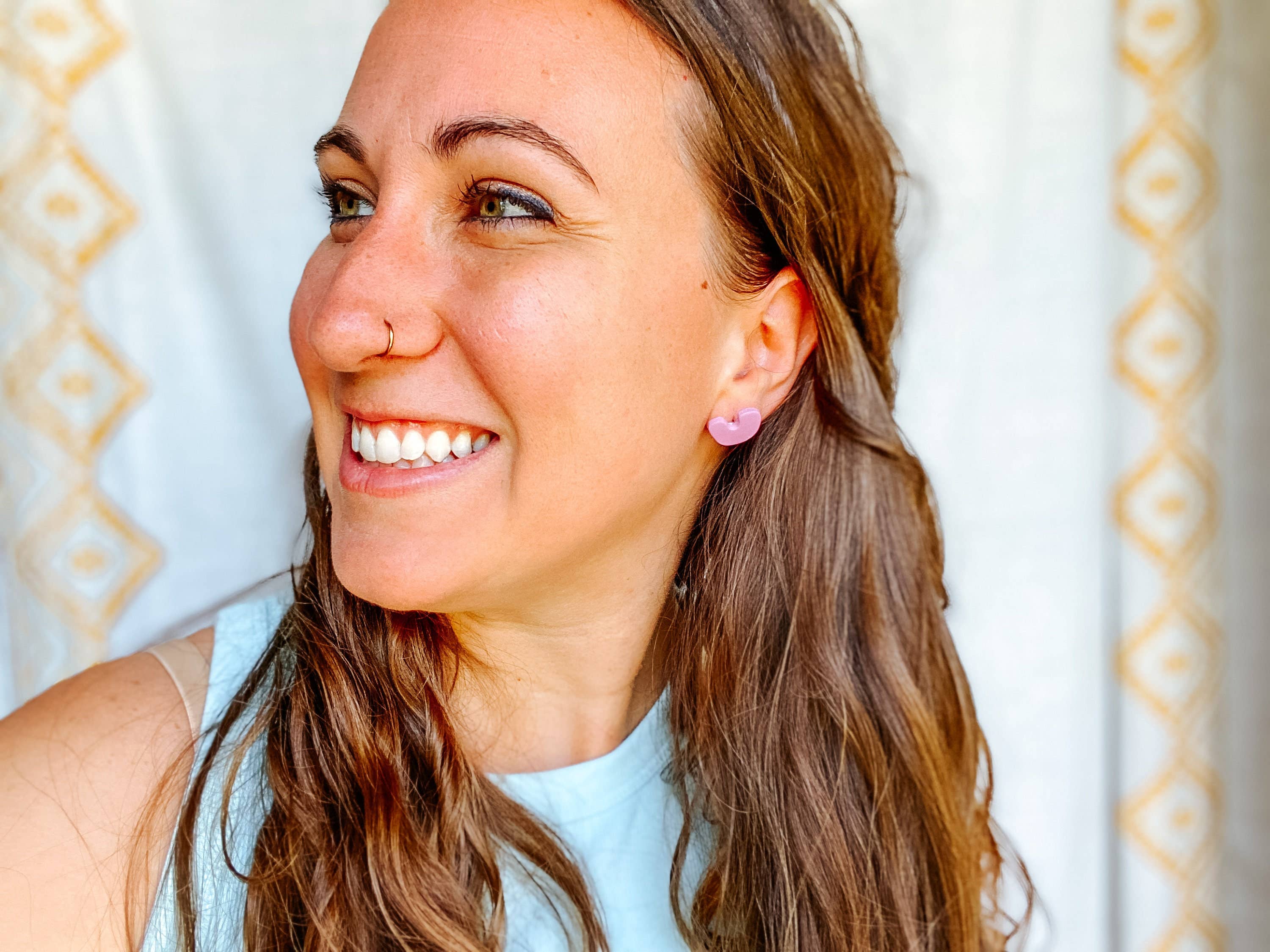 Lauren Likes Art - Wholesale Stud/Post Earrings - Lucky Charms Polymer Clay Heart & Star Stud Earrings4