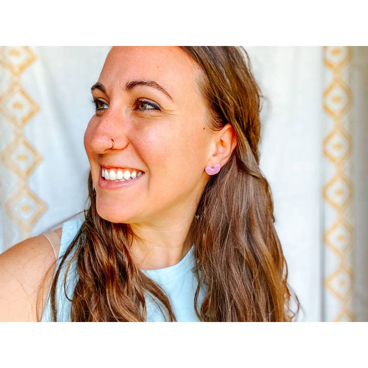 Lauren Likes Art - Wholesale Stud/Post Earrings - Lucky Charms Polymer Clay Heart & Star Stud Earrings4