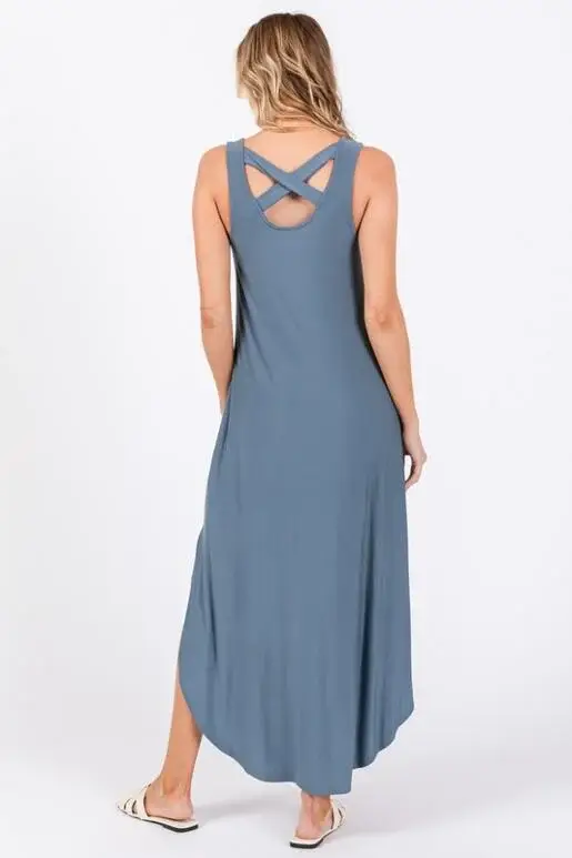 Final Touch - Wholesale Dress - Women's - Knit Tank Cross Back Maxi Dress2