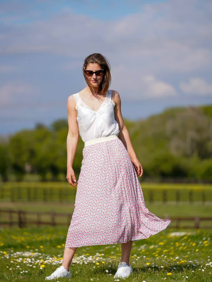 Pleated skirt Cherry Blossom for wholesale by Ella and Cherry