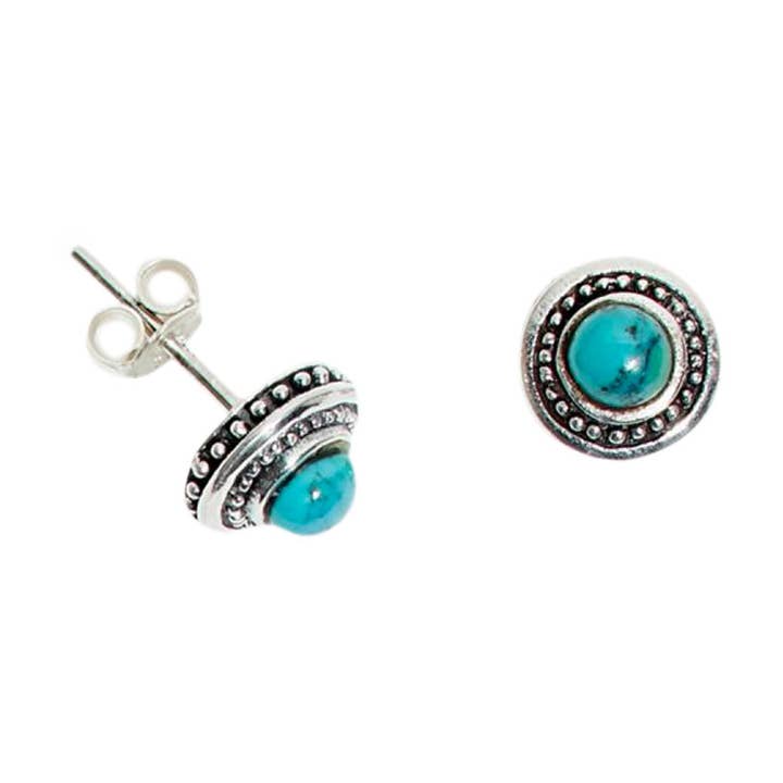 Brincos turquesa e prata de lei por atacado de LA GRANDE VITRINE
