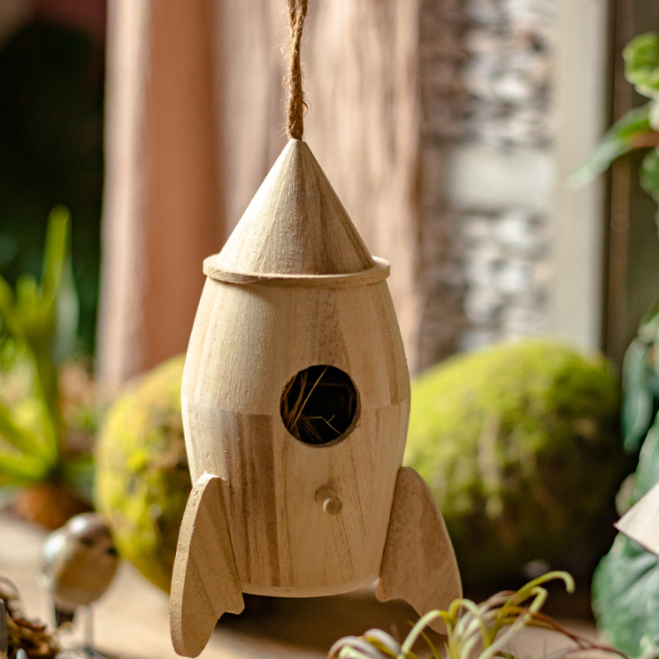 Rustic Reach - Vente Nichoir - Nid d'oiseau en bois massif naturel2