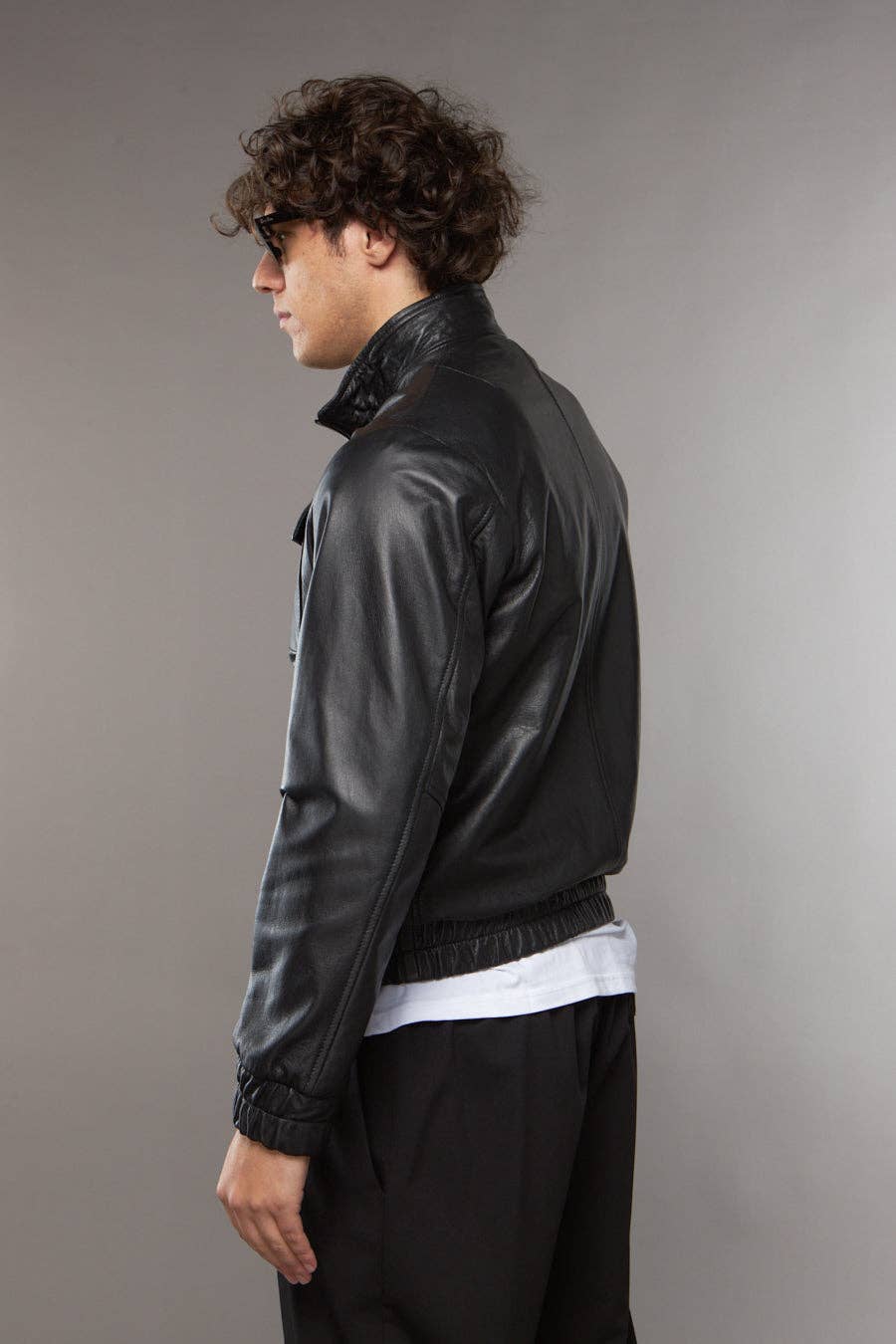 LAB22 – wholesale Leather jacket – Men′s – BLACK NAPPA LEATHER MULTI-POCKET BLAZER2