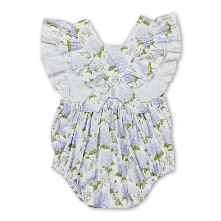 Yawoo Garments - Wholesale Bodysuit (Non-Footed) - Baby - Flutter sleeves floral baby girls spring summer romper