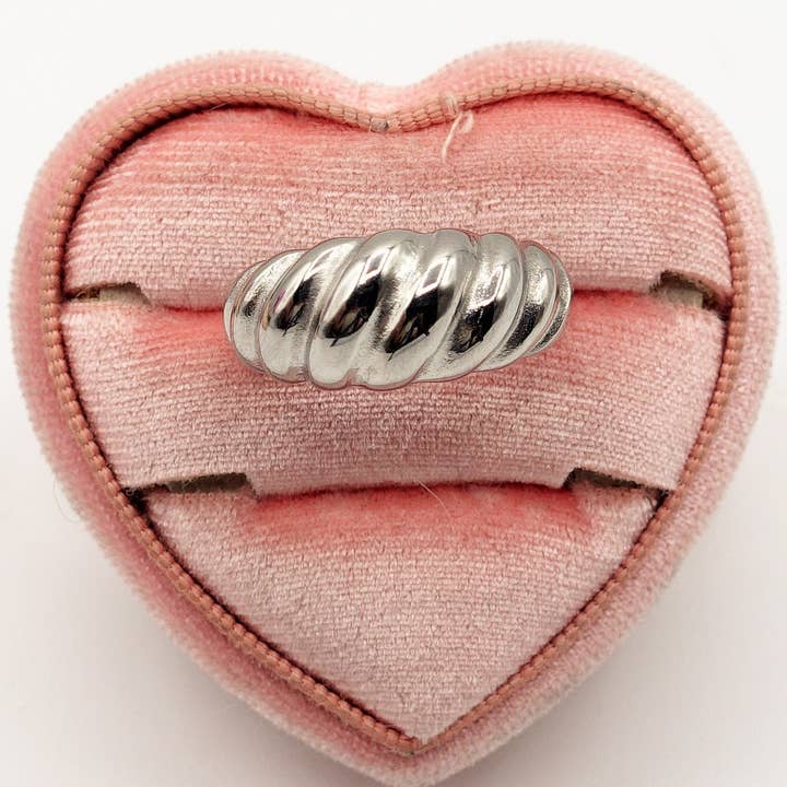 Daemon srls - Wholesale Band/Stacked Ring - QUINN - ACCIAIO INOSSIDABILE ~ ANELLO BOMBATO FORMA CROISSANT2