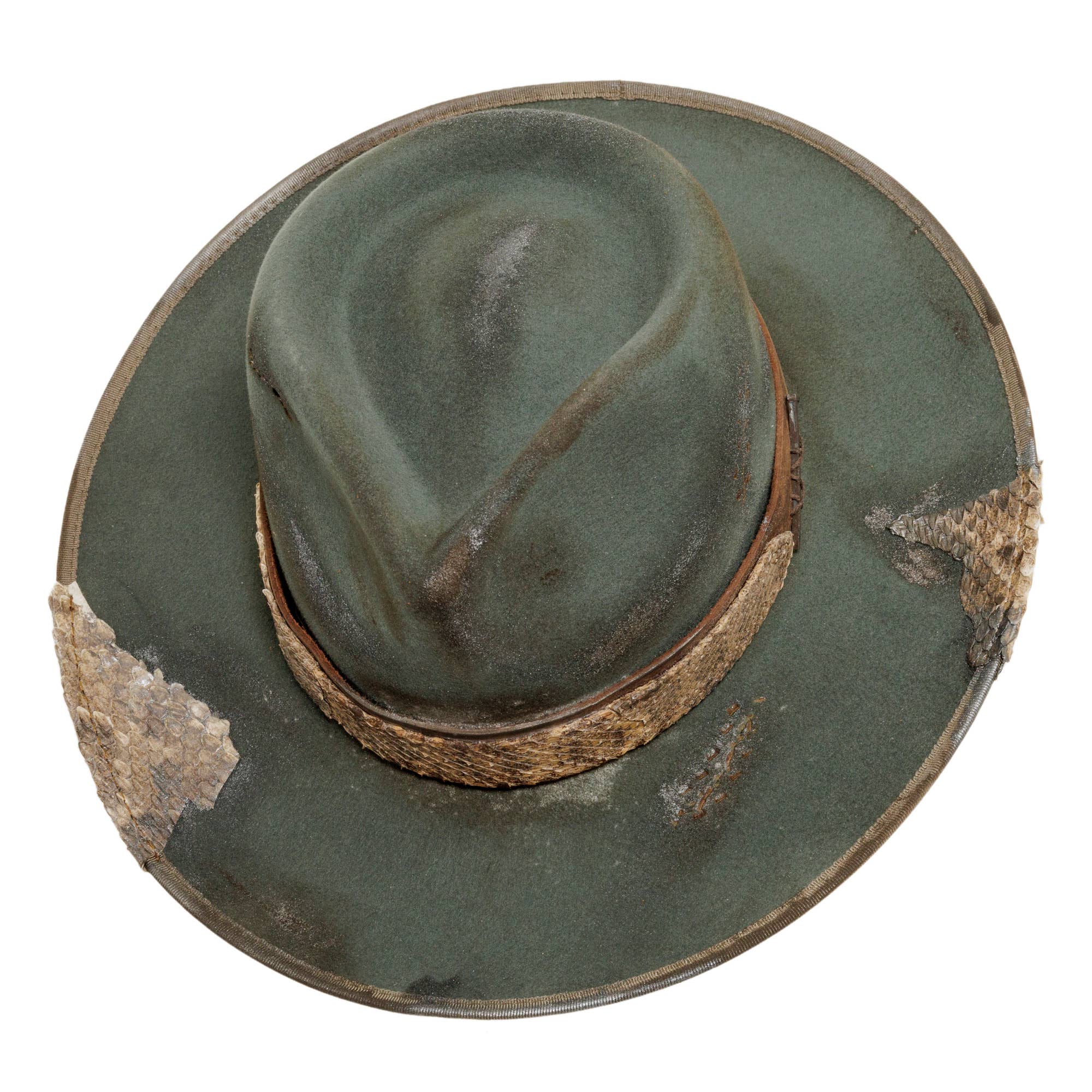 Grey Felt Fedora Distressed Hat - Style Rattler for wholesale on Faire3