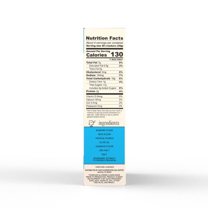 Nufs - Wholesale Crackers - Sea Salt Gluten-Free & Seed Oil Free Crackers - 4.25oz