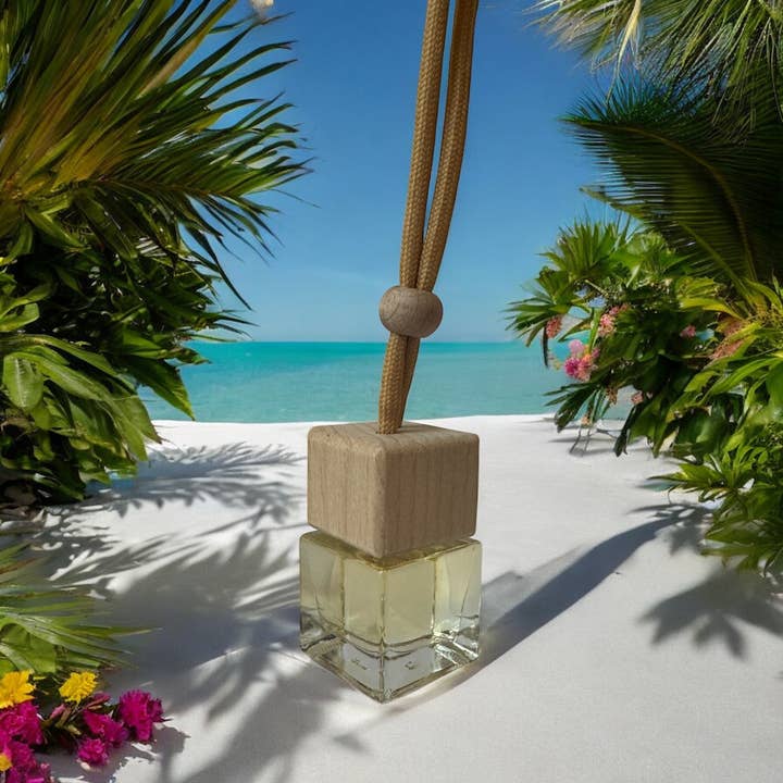 Beach Bum & Coconuts -- Glass Bottle Car Freshener 8ml for wholesale by Charmed Harvest