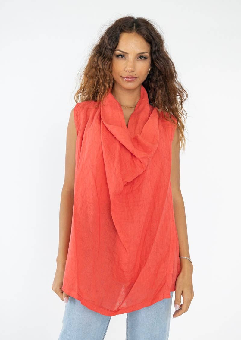 LINEN & COTTON HOUSE – Großhandel Oberbekleidungsweste – Damen – WESTE AUS LEINEN 5172 BESTSELLER FRÜHLINGS- UND SOMMERKLEIDUNG 48