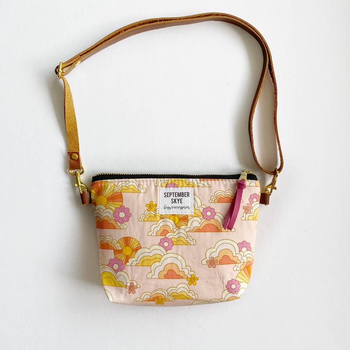 Little girl purse in retro pink sunshine for wholesale by September Skye Bags & Accessories