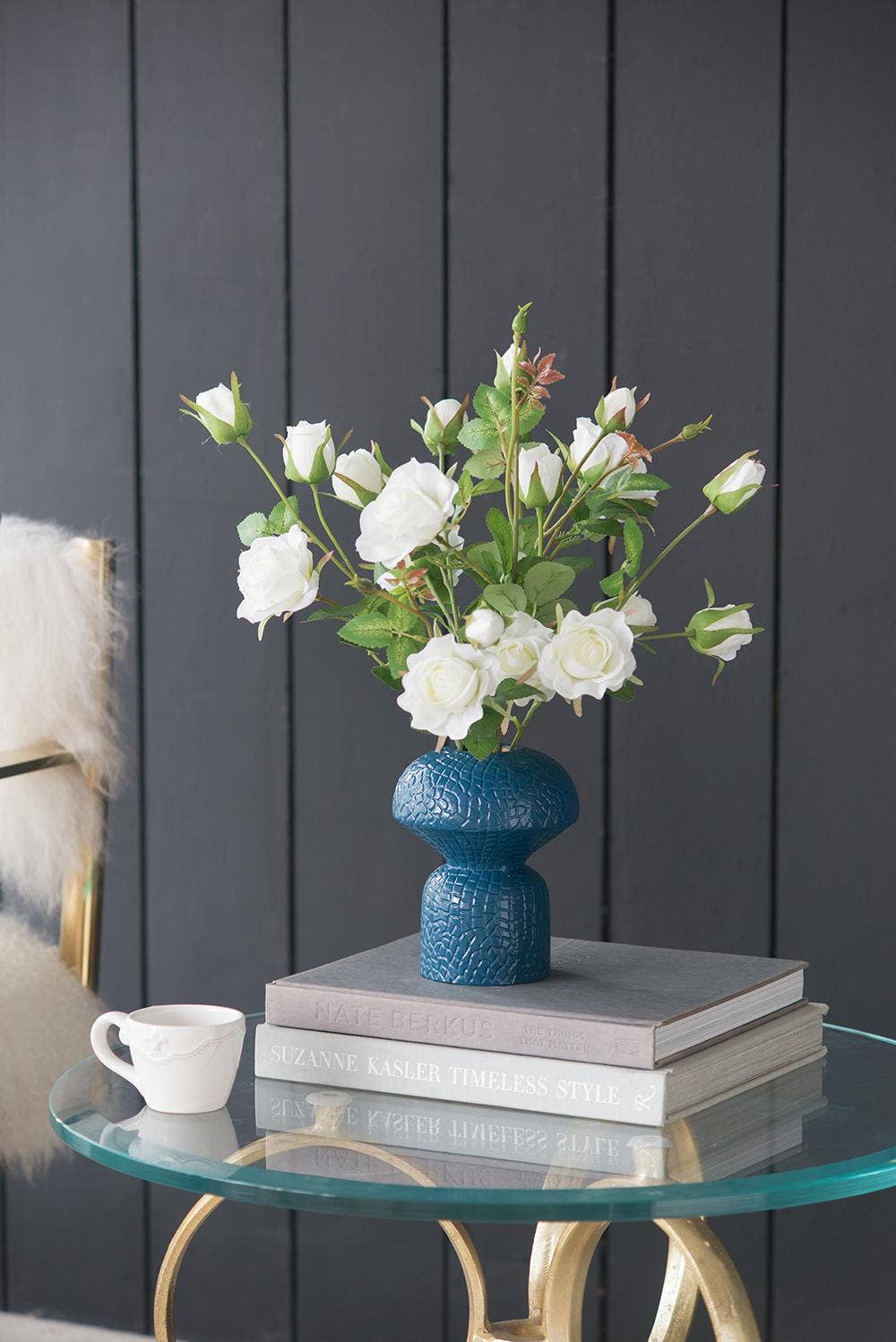 A&B Home Group Inc. - Wholesale Artificial Plant - 6.5x3.5x25"H Rose Spray - White9