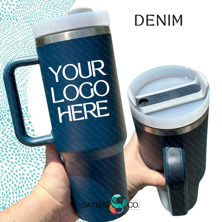 Sayers & Co. - Wholesale Insulated Mug/Tumbler - CUSTOM DECAL LOGO- 40 oz Double Walled Screw Matte Tumbler13