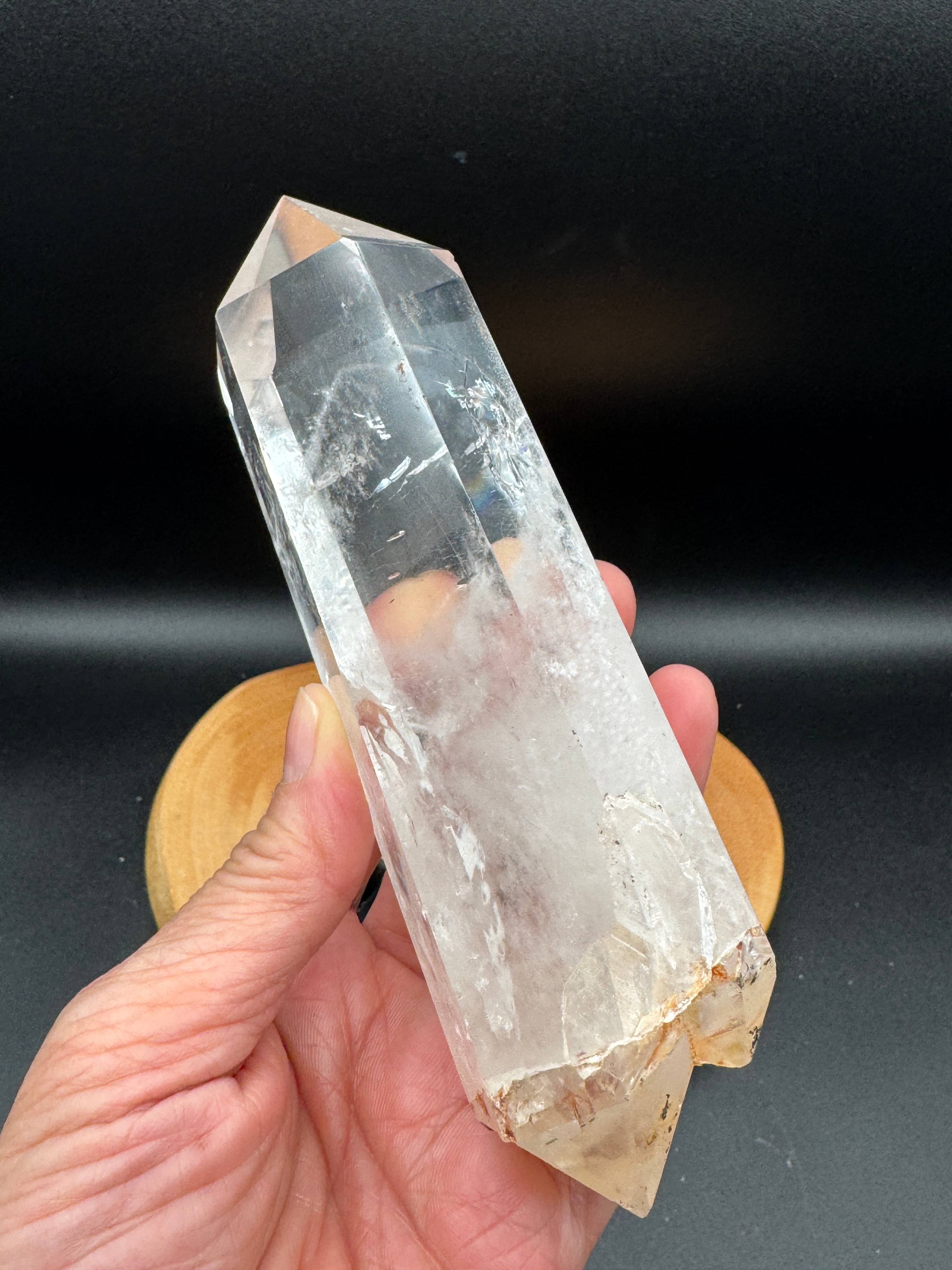The 7 Directions - Wholesale Spiritual Stone/Crystal - Unique quartz phantom DT on custom stand H2856