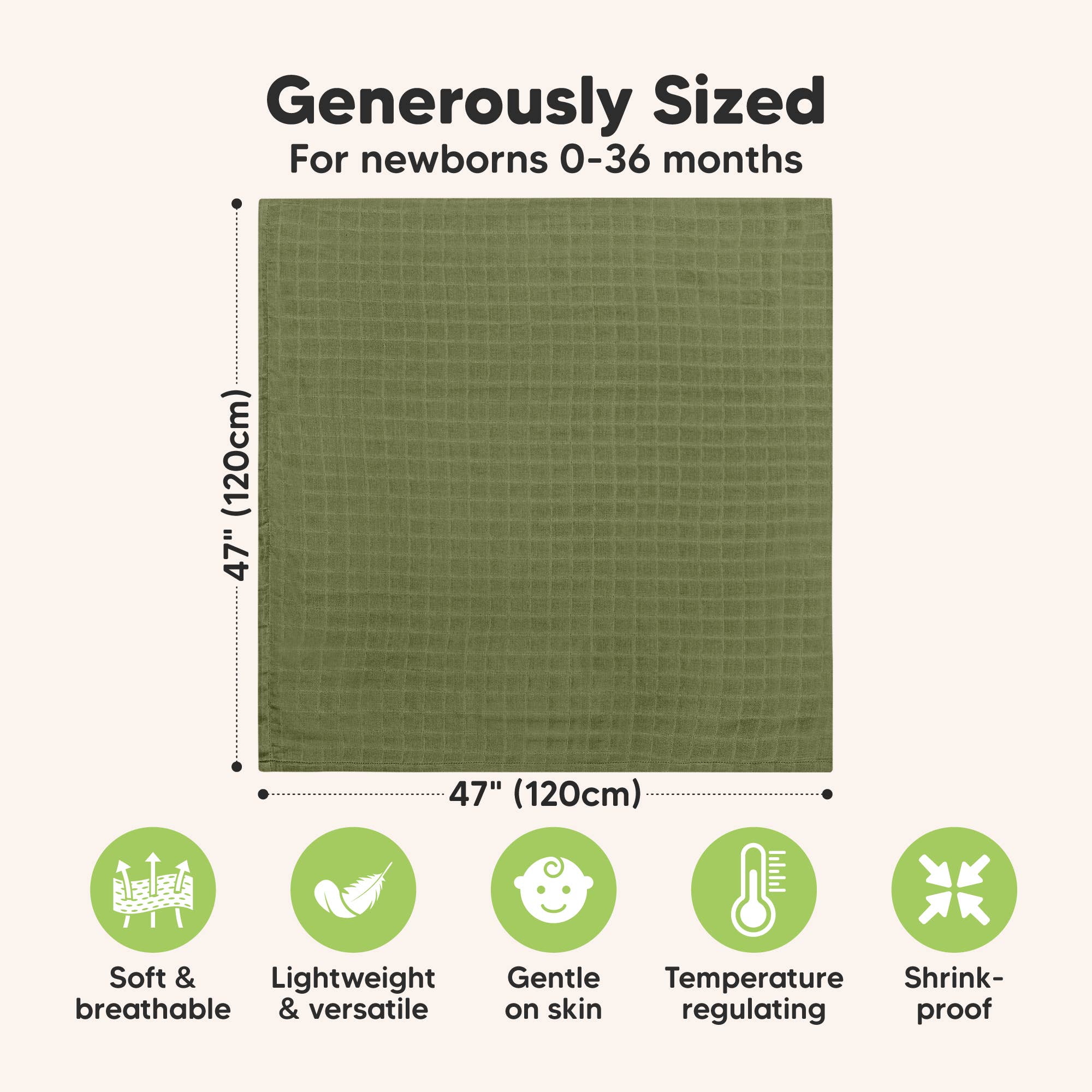 Koralen KeaBabies Lumi Mousseline Inbakerdoeken voor groothandel op Faire2