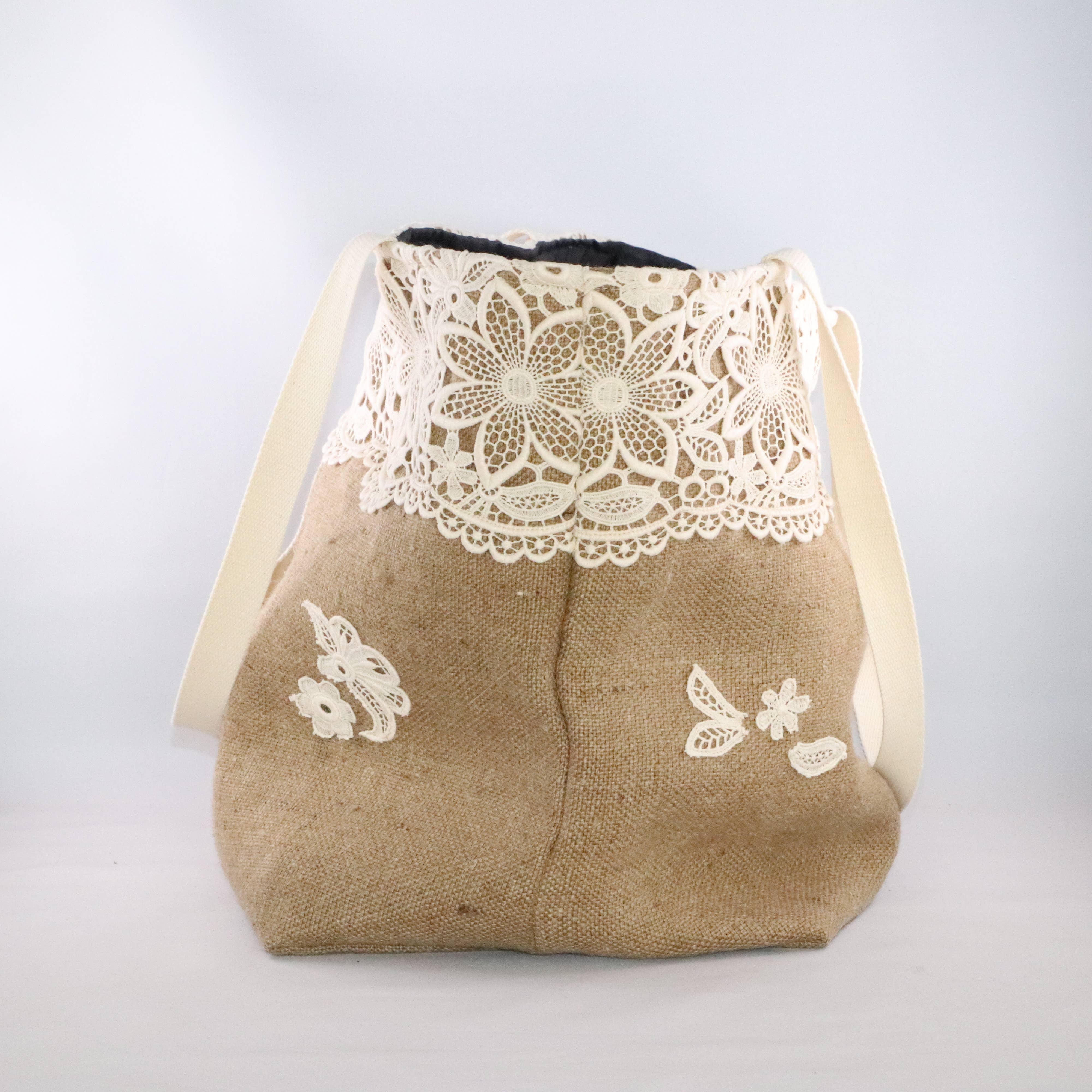 Les Sacs de Théane - Wholesale Tote Bag - Women's - Jute and guipure tote bag1