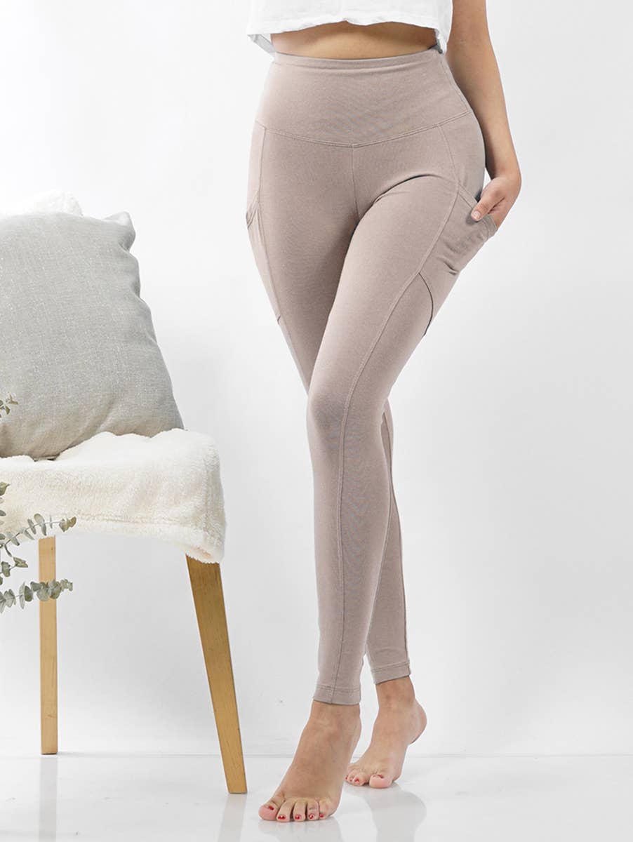 42POPS – Leggings de desporto/casuais - Mulher por atacado – Leggings de Cintura Larga em Microfibra17