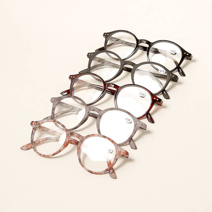 ASSORTED COLOR Unisex Camo Pattern Round Reading Glasses for wholesale on Faire