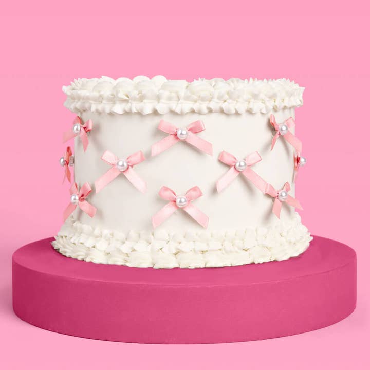 xo, Fetti - Wholesale Cake/Cupcake Topper - Mini Pink Bow Pearl Cake Toppers | Bachelorette Bridal Bday3