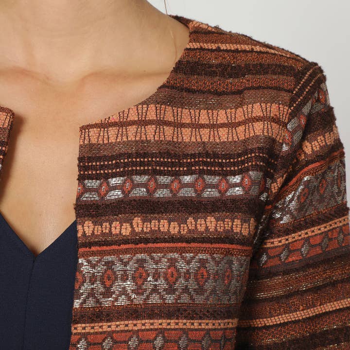 BanBat - Wholesale Jas - Dames - Ethnisch ontworpen korte jas met lange mouwen en voering2