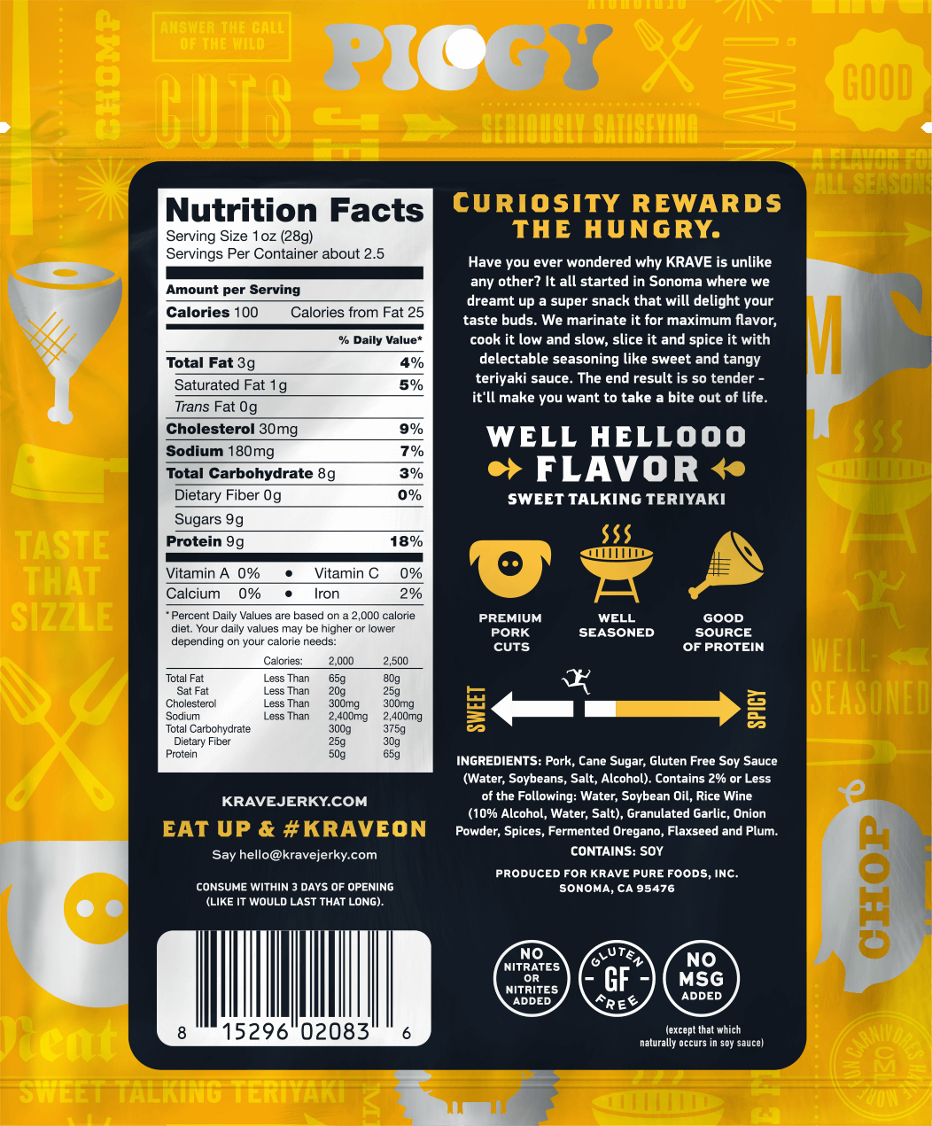 KRAVE & Chef's Cut Real Jerky - Wholesale Jerky - Grilled Teriyaki Pork Jerky1