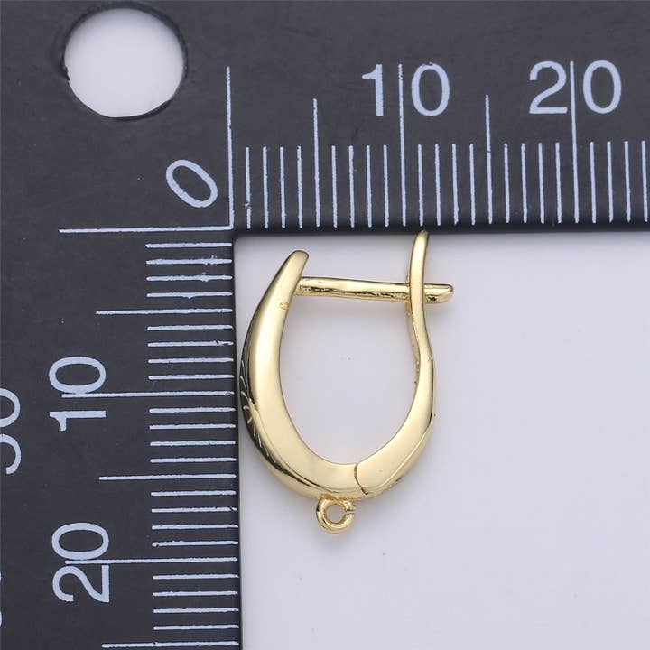 Aim Eternal - Wholesale Huggie Earrings - Gold Huggie Earring one touch w/ open link 24K gold Filled Earring Nickel and Lead free, Lever back earring making Supply Huggies