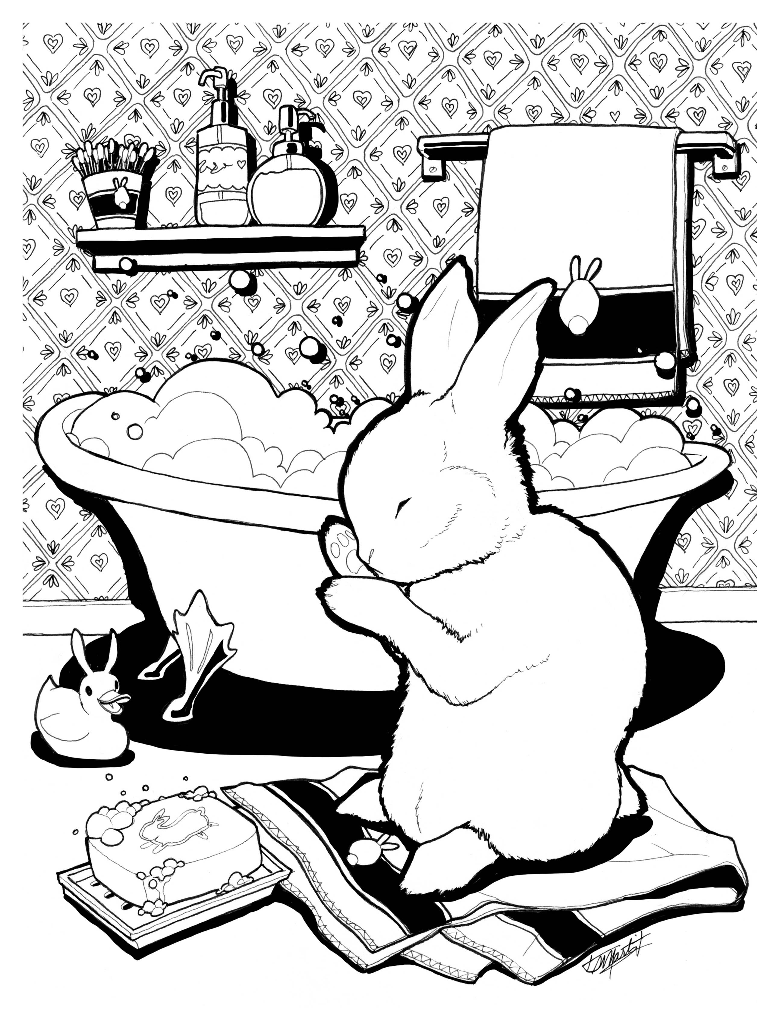 Indi Martin Art - Wholesale Coloring & Activity Book - Adult - Coloring Book: Bunnies!2
