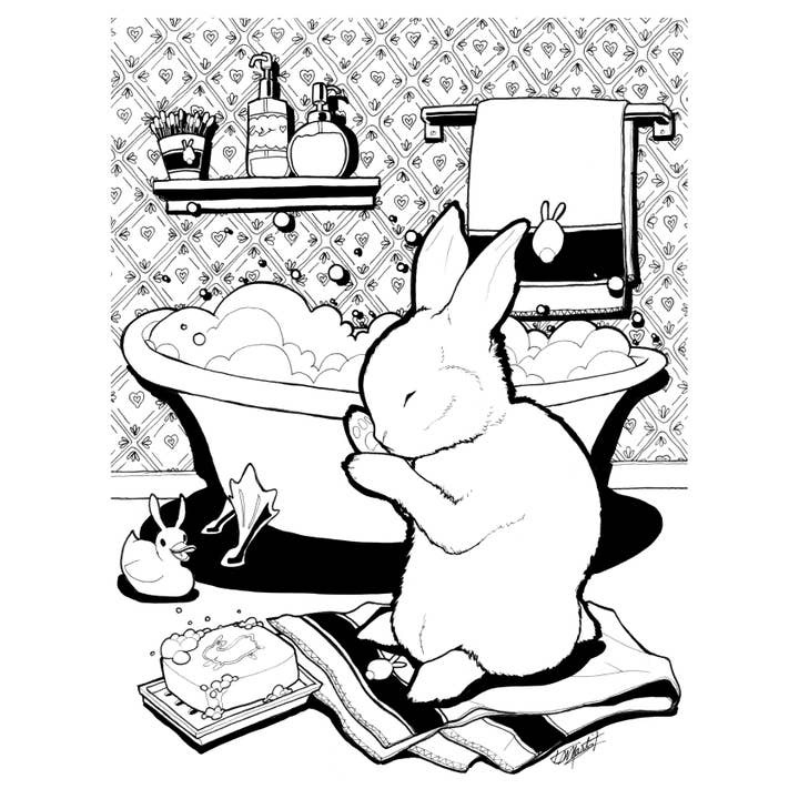 Indi Martin Art - Wholesale Coloring & Activity Book - Adult - Coloring Book: Bunnies!2