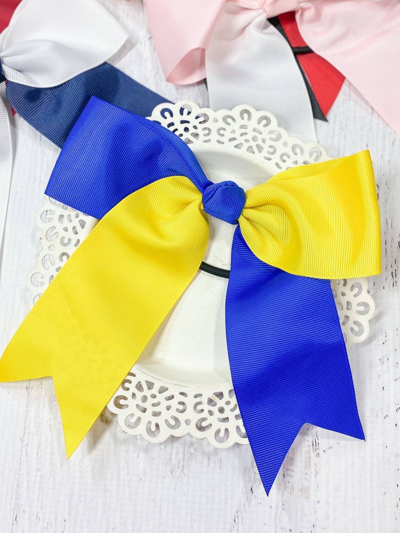 The Hair Bow Company - Wholesale Hair Bow - Kids - School Spirit Cheer Bows - Pony O - 6"5