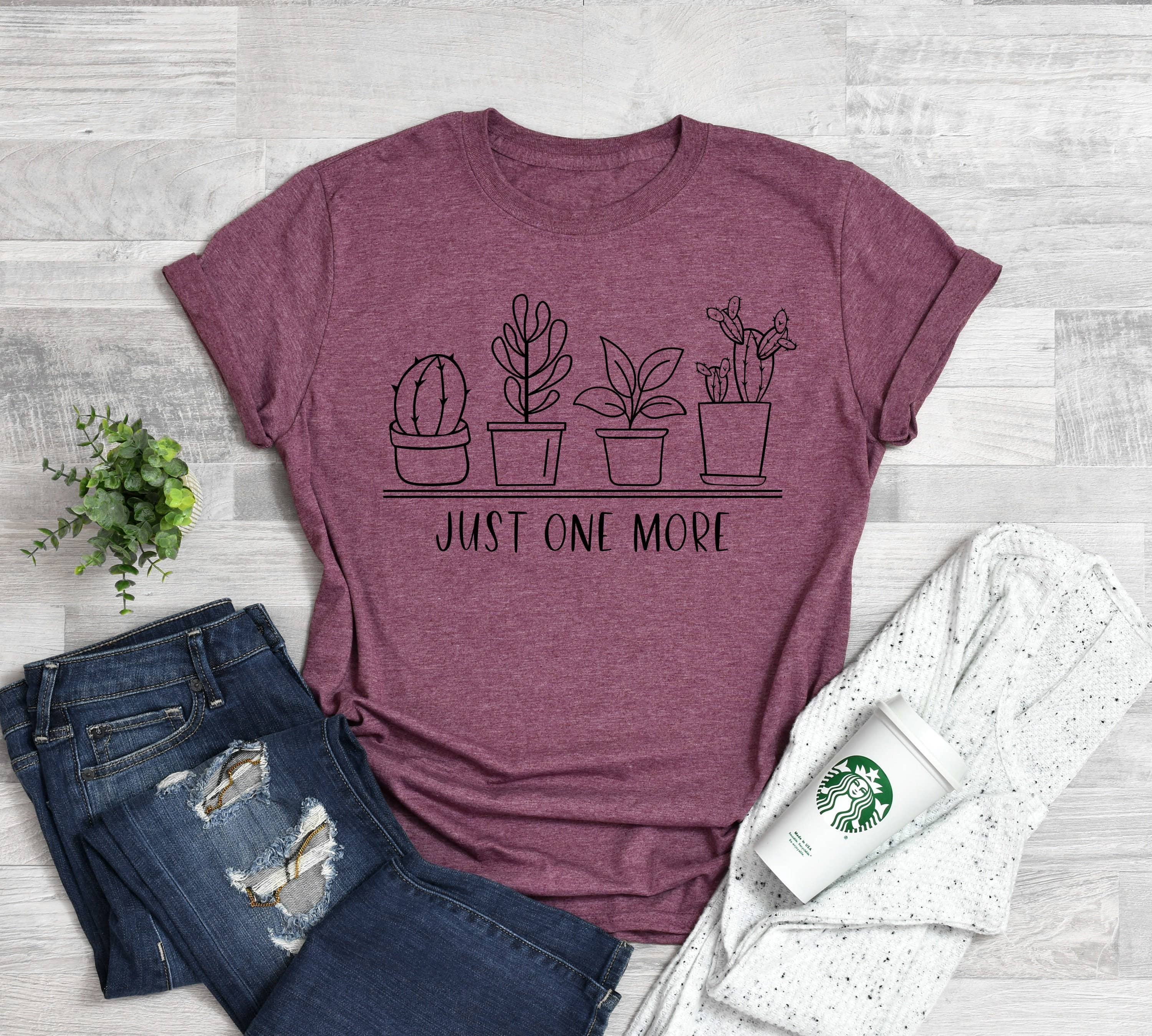 PrimestoreUS - Wholesale Screen Printed T-Shirt - Women's - Just One More Plant Shirt, Plant Lady T-Shirt, Plant Lover Gift, Gardening Shirt, Plant Mom Shirt, Gardening Shirt, Plant Mom Shirt,2