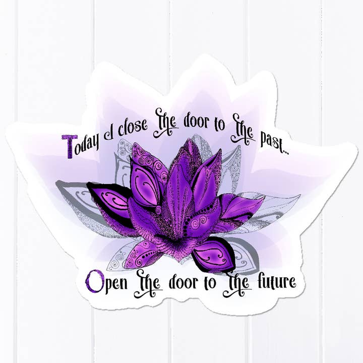 Lotus Sticker, New Beginning Sticker, Inspirational Saying for wholesale by Katekreates