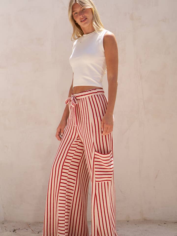JADE BY JANE - Wholesale Pants - Women's - PLUS SIZE STRIPE WIDE LEG PANTS
