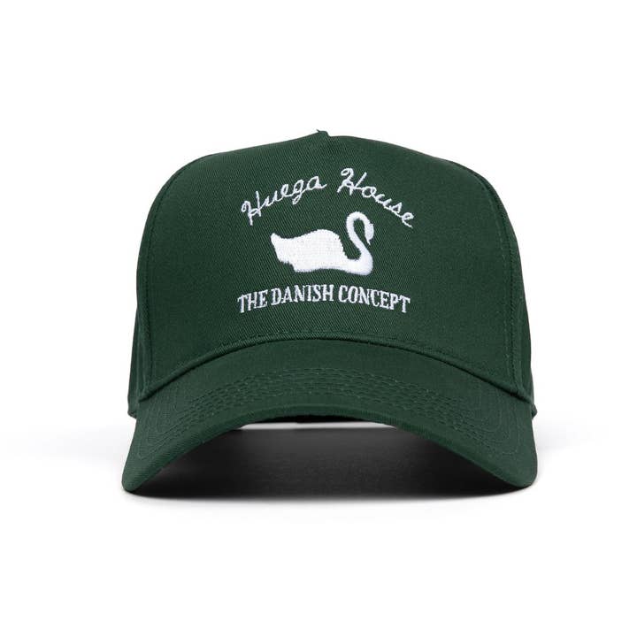 Huega House - Wholesale Baseball Cap - Unisex - Vintage Swan | Forest Green Hat
