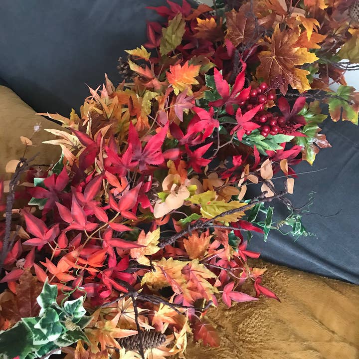IVY CRUZ – wholesale Bunting/garland – Foliage Garland, Fall Garland, Fall Swag, Orange And Red1