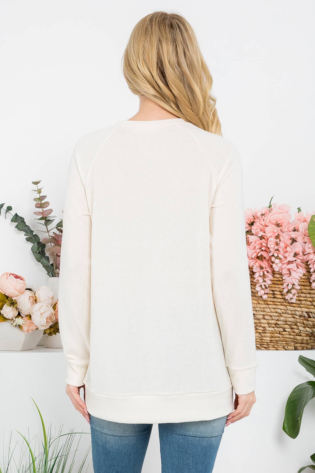 You & Me - Vente Haut en maille – femme - HAUT À MANCHES LONGUES EN TRICOT EN V YMT20078V1